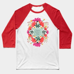 Happy mother's day floral - orange and purple Baseball T-Shirt